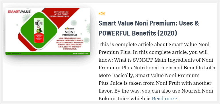 smart value noni premium