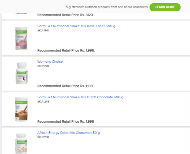 Herbalife Nutrition Products Image 1