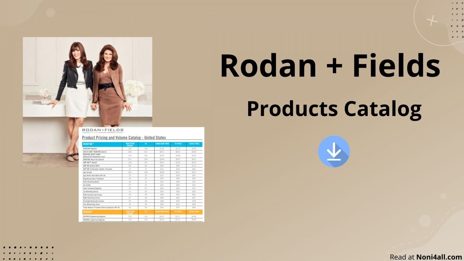Rodan And Fields Products Catalog 2024 PDF Download