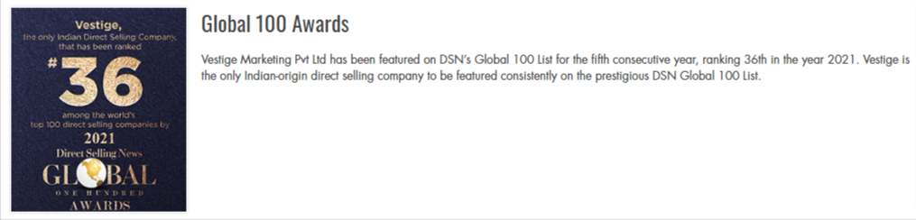DSN Global 100 Awards